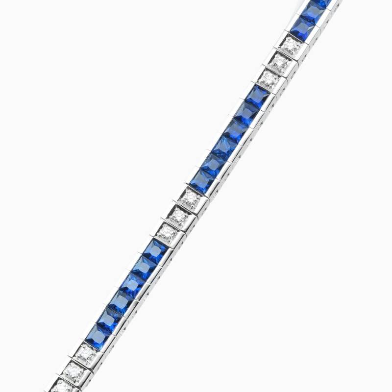 Channel-Set Sapphire Bracelet in White Gold - Image 3