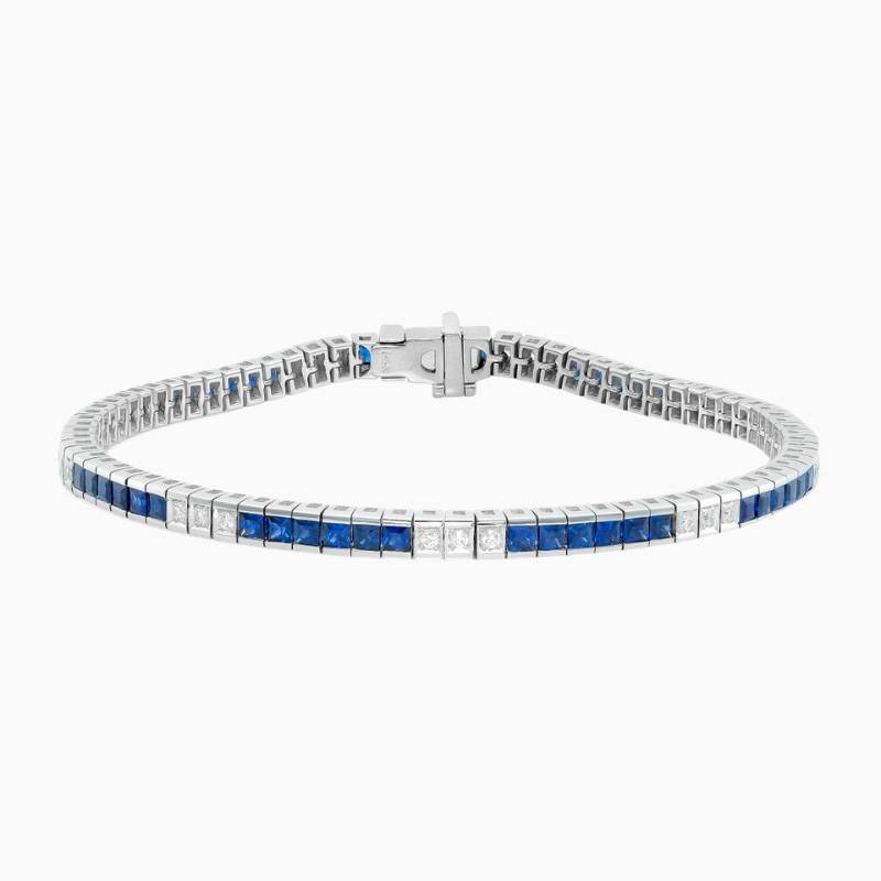 Channel-Set Sapphire Bracelet in White Gold
