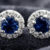 Classic Sapphire Halo Studs with Butterfly Back