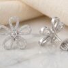 Floral Diamond Earrings White Gold