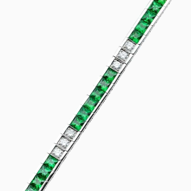 Green Tsavorite Channel-Set Tennis Bracelet - Image 3
