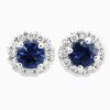 Classic Sapphire Halo Studs with Butterfly Back
