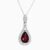 Natural ruby diamond pendant in 14K White Gold