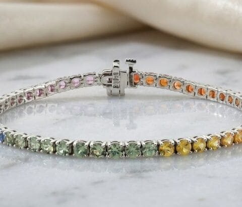 Rainbow Gemstone Tennis Bracelet