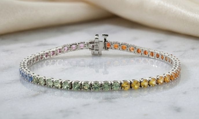 Rainbow Gemstone Tennis Bracelet