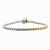 Round-Cut Rainbow Sapphire Prong-Set Bracelet