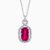 Natural rubellite diamond pendant in Platinum