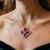 Floral Rubellite Diamond Pendant