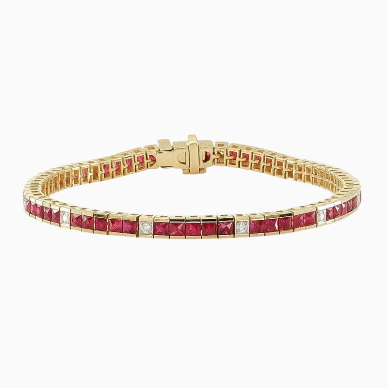 Channel-Set Ruby Bracelet