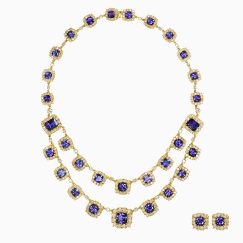 Tanzanite necklace in 18K Yellow Gold