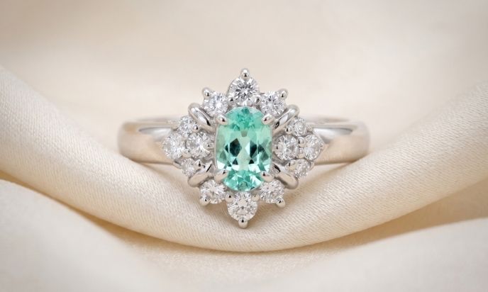 Paraiba Diamond Engagement Ring
