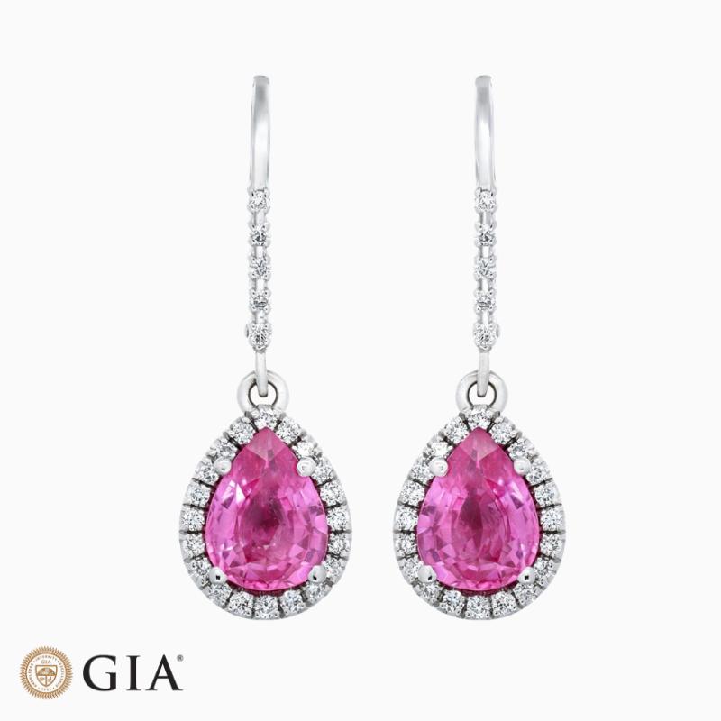 Pear-Cut Pink Sapphire Earrings