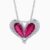 Natural rubellite diamond pendant in 14K White Gold