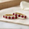 Ruby Diamond Hoop Earrings