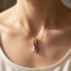 Rainbow Sapphire Diamond Pendant