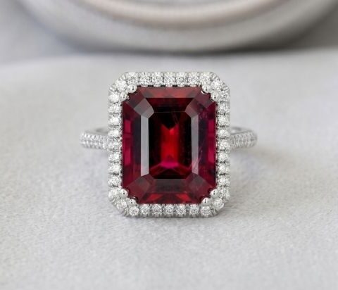 Luxury Red Tourmaline Ring