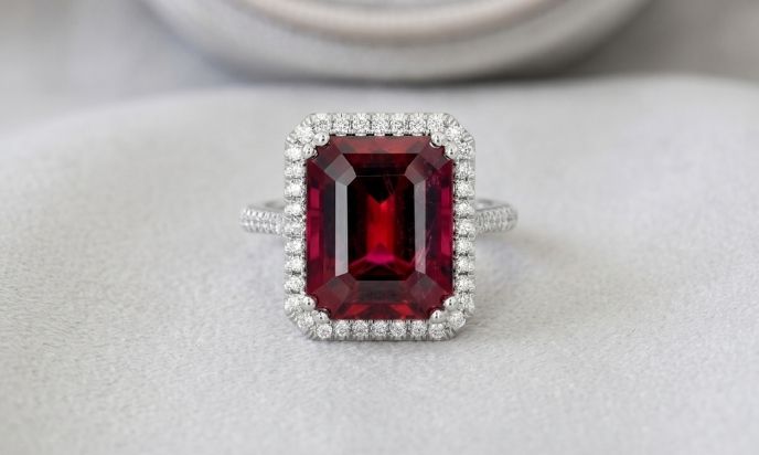 Luxury Red Tourmaline Ring