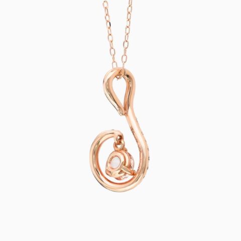Natural padparadscha sapphire diamond pendant