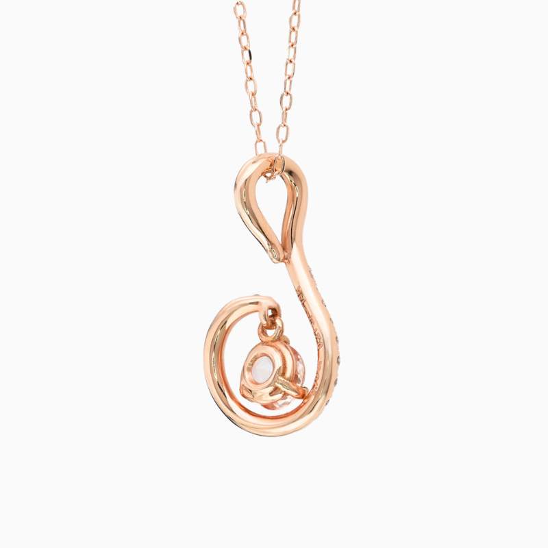 Natural padparadscha sapphire diamond pendant