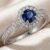 Blue Sapphire Diamond Halo Ring