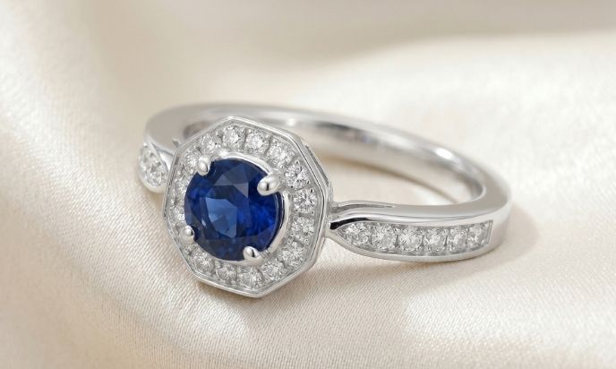 Sapphire Diamond Ring in Gold