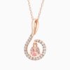 Natural padparadscha sapphire diamond pendant in 14K Rose Gold