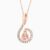 Natural padparadscha sapphire diamond pendant in 14K Rose Gold