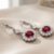 Ruby Halo Drop Earrings White Gold