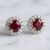 Ruby Halo Diamond Stud Earrings