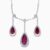 Natural rubellite diamond pendant in 14K White Gold