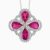 Natural rubellite diamond pendant in 14K White Gold