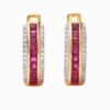 Crimson Royale Dual-Line Diamond Hoops