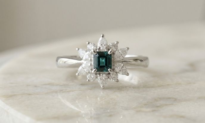 Natural Alexandrite Engagement Ring