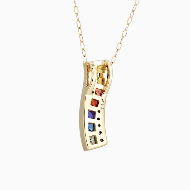 natural multi color sapphires pendant
