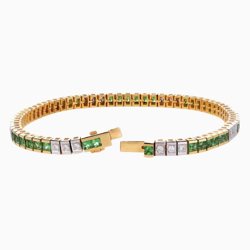 Green Tsavorite Channel-Set Tennis Bracelet - Image 6