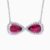 Natural rubellite diamond pendant in 14K White Gold