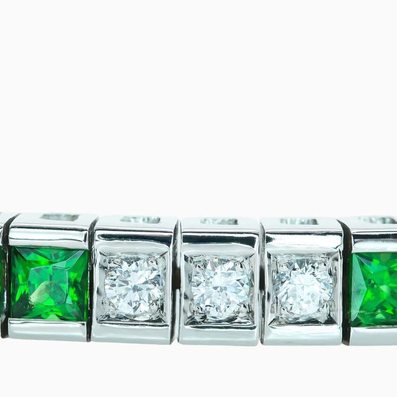 Green Tsavorite Channel-Set Tennis Bracelet - Image 2