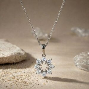 Petite Snowflake Natural Diamond Necklace