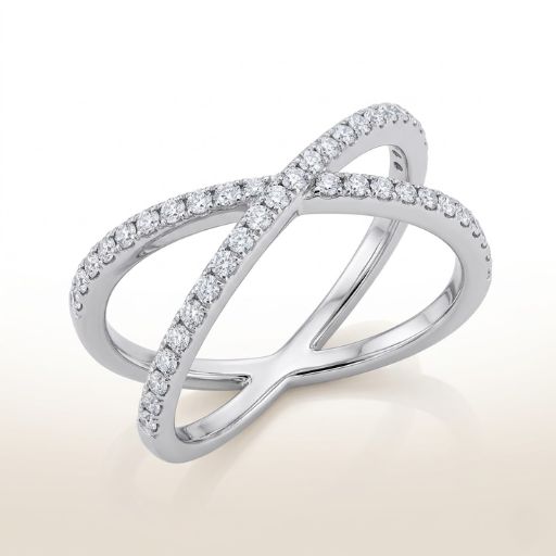 Criss Cross Half Way Natural Diamond Ring - Image 4