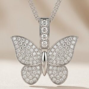 Petite Butterfly Natural Diamond Necklace