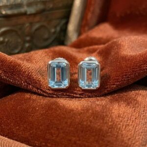 Blue Aquamarine Studs Earrings