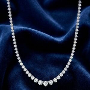 3-Prong Graduated Lab-Grown Diamond Tennis Necklace