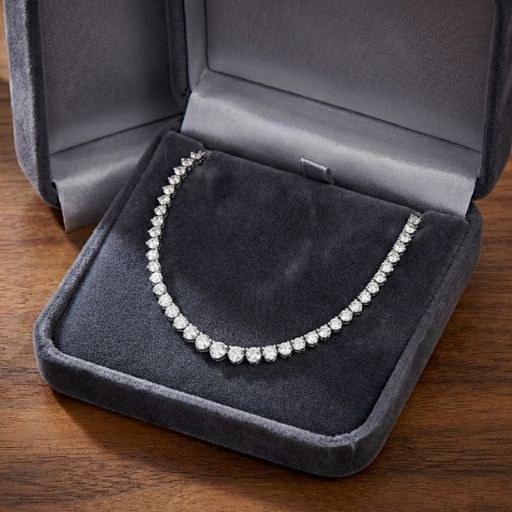 3-Prong Graduated Lab-Grown Diamond Tennis Necklace - Image 2