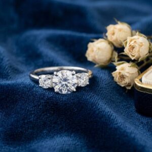 Three Stone Round Lab Grown Diamond Ring