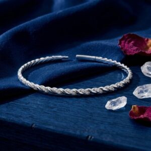 Twisted Rope Lab-Grown Diamond Flexible Bangle