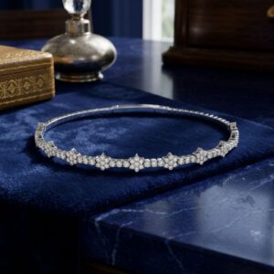 Halfway Flower Lab-Grown Diamond Flexible Bangle