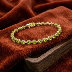 Peridot Tennis Line Bracelet