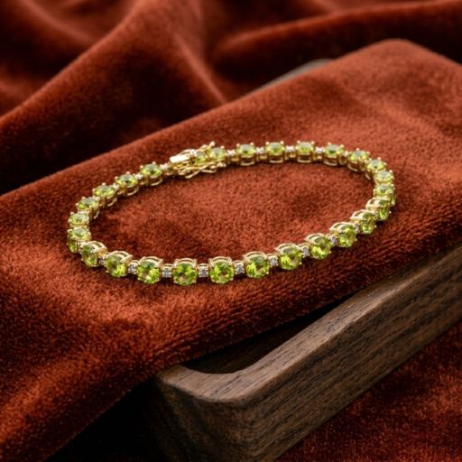 Peridot Tennis Line Bracelet
