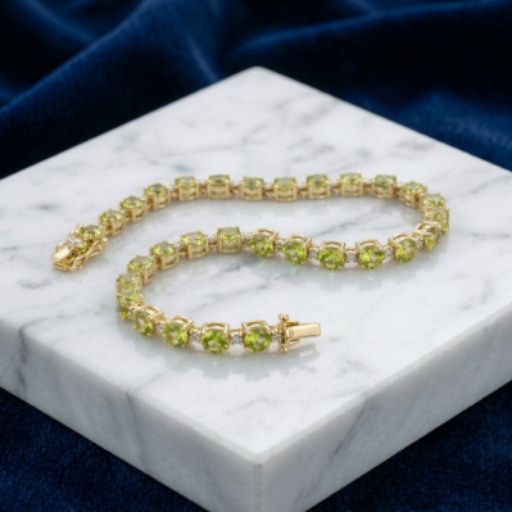 Peridot Tennis Line Bracelet - Image 2