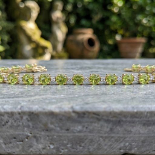 Peridot Tennis Line Bracelet - Image 3